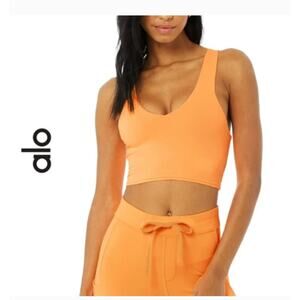 ALO Yoga Real Bra Tank in Neon Apricot Size: XS